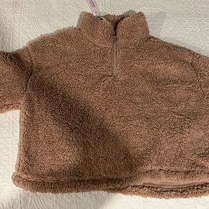 Girls Camel colored fuzzy sweater